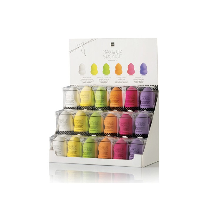 Espositore 18 Spugnette Blender Make-up Assortite