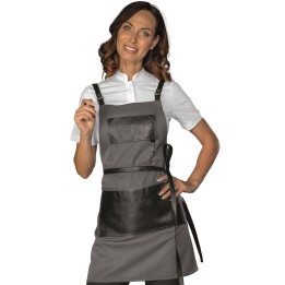 Grembiule Bristol short con inserti e lacci in pelle