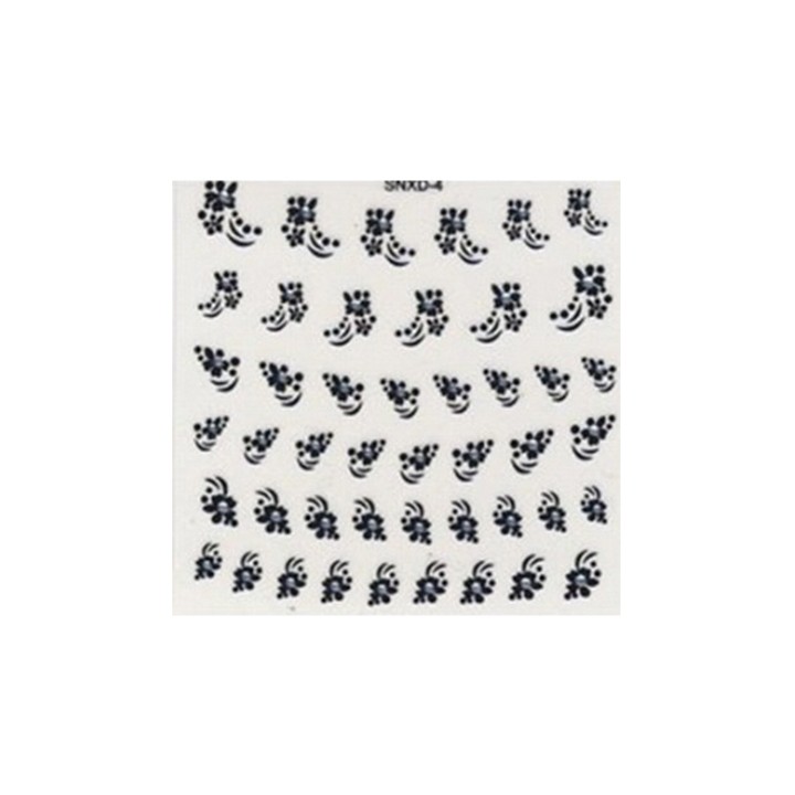 Stickers 3D Fiori Neri - Nail Art Decorativa | SL