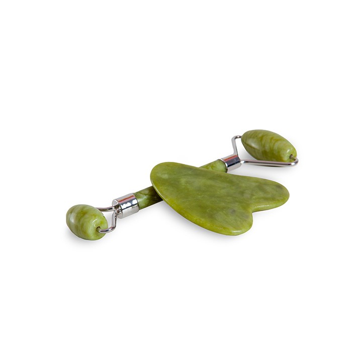 Set Massaggio Viso Giada Roller e Gua Sha