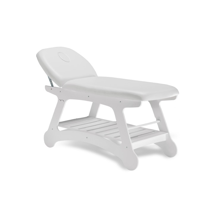 Lettino Estetica Legno Bianco con Foro Viso
