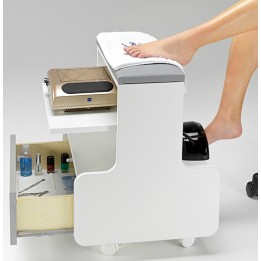 Carrello Poggiapiedi UP Bianco con Cassetto | SL