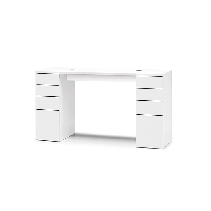 Tavolo Manicure 2 Cassettiere Bianco - Nail Bar