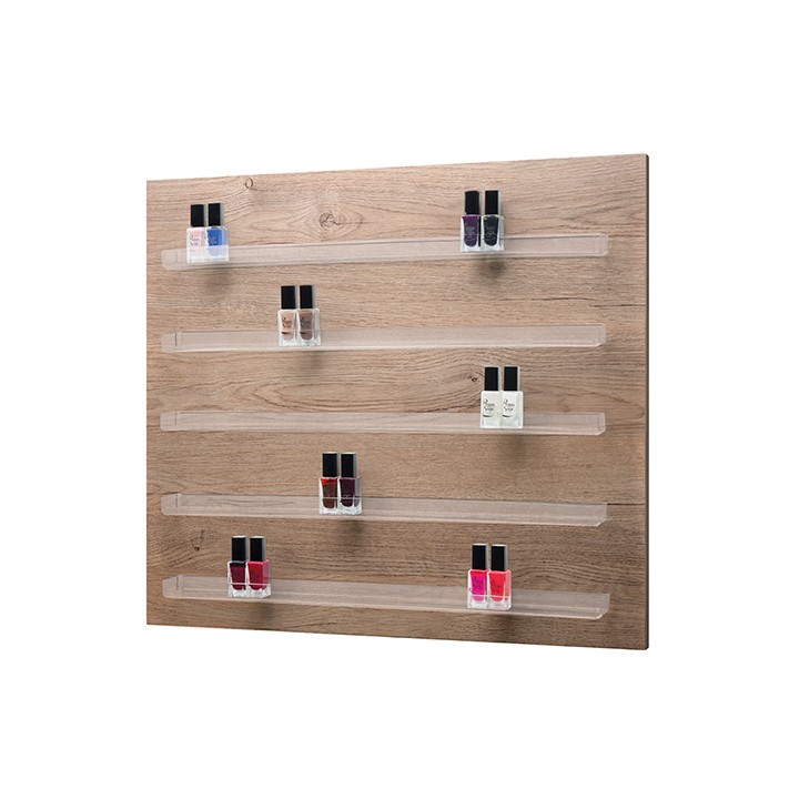 Espositore Legno e Plexi Rovere 70x60