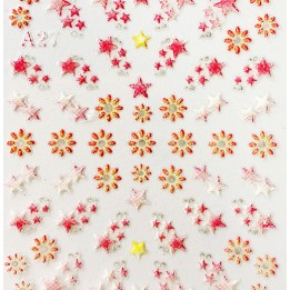 Sticker Unghie Fiori e Stelle 50 pz - Nail Art