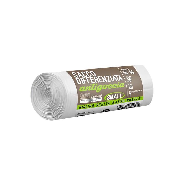 Sacchetti Rifiuti Trasparenti 50x60 cm - 20 Pz