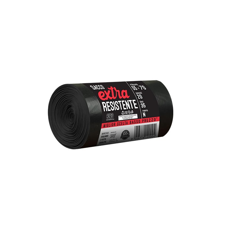 Sacco Nero Extra Resistente 55x70 cm - 20 Pz