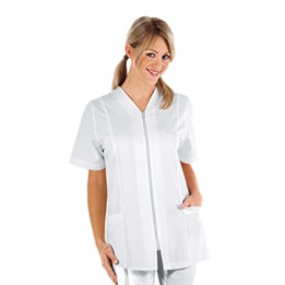 Casacca Victoria Cerniera Bianco Cotone - Divisa Lavoro