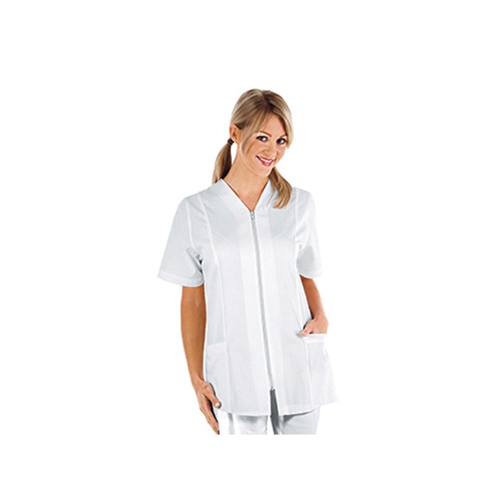 Casacca Victoria Cerniera Bianco Cotone - Divisa Lavoro