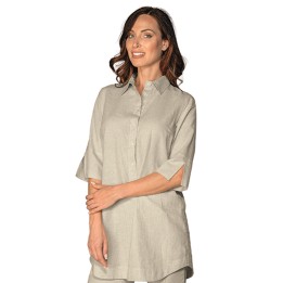 Blusa Java Lino Manica 3/4 - Casacca Comoda Naturale
