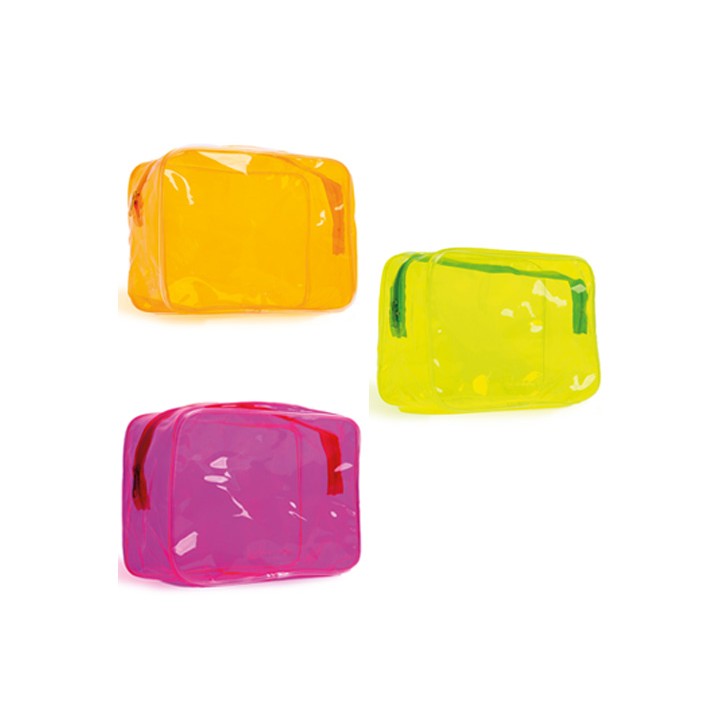Beauty Case Trasparente 20x15x11 cm - Colori Assortiti
