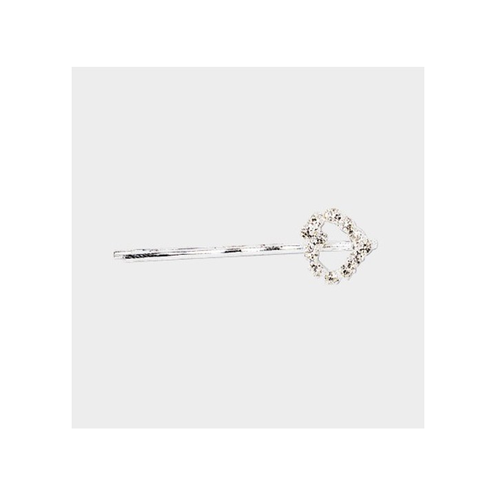 Mollette Strass Cuore 2 pz - Accessorio Capelli