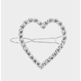 Fermaglio Strass Cuore 3,5x3 cm - Acconciature