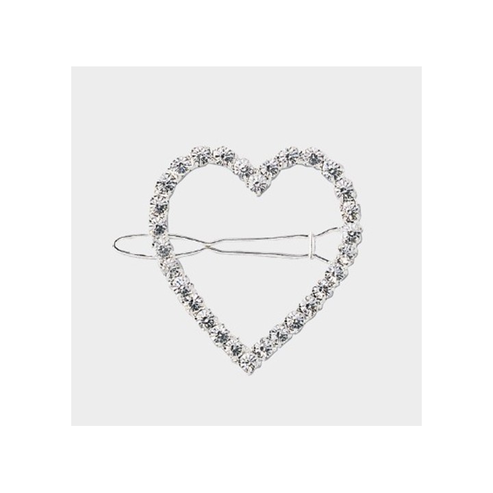 Fermaglio Strass Cuore 3,5x3 cm - Acconciature