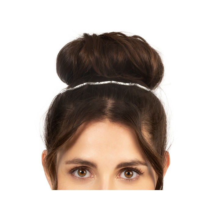 Decorazione Capelli Metallo e Strass 28 cm - Argento