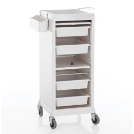 Carrello Porta Attrezzatura Bianco - 4 Cassetti con Serratura
