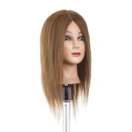 Testina Capelli Veri Media 35cm - Colore 6 per Esercitazioni