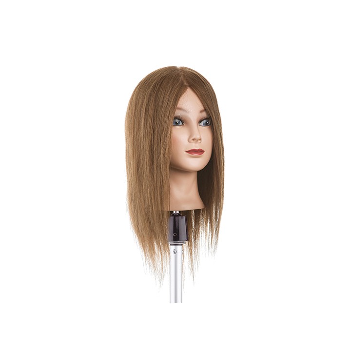 Testina Capelli Veri Media 35cm - Colore 6 per Esercitazioni