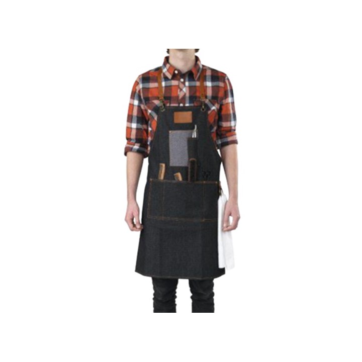 Grembiule da Barbiere Macho - Look Denim con Tasche