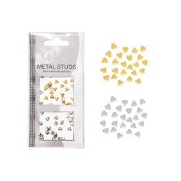 Borchie Cuore Oro/Argento 4mm 48pz Nail Art