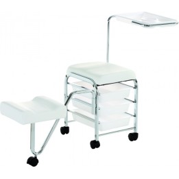 Carrello Pedicure Service con Poggiapiedi Regolabile