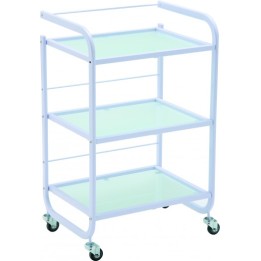 Carrello 3 Piani Premium Vetro Temperato - Alluminio
