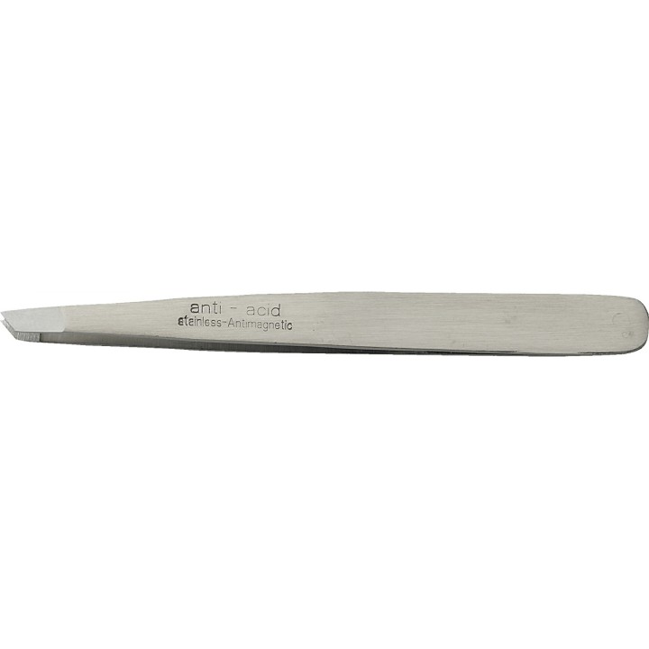 Pinzetta Punta Obliqua Larga Satinata 95mm