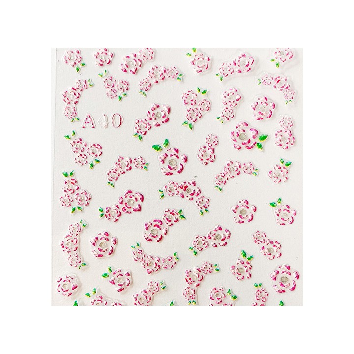 Sticker Fiori Rosa 50 pz per Nail Art | SL Beauty