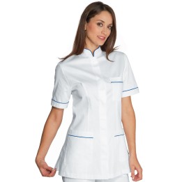 Casacca Panarea bianca e blu cina, 100% cotone