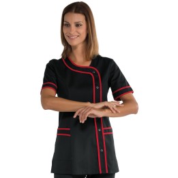 Casacca Brasilia nera e rossa, 65% poliestere e 35% cotone