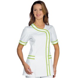 Casacca Brasilia bianca e verde mela, 65% poliestere e 35% cotone