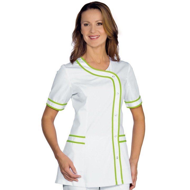 Casacca Brasilia bianca e verde mela, 65% poliestere e 35% cotone
