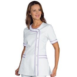 Casacca Brasilia bianca e lilla, 65% poliestere e 35% cotone