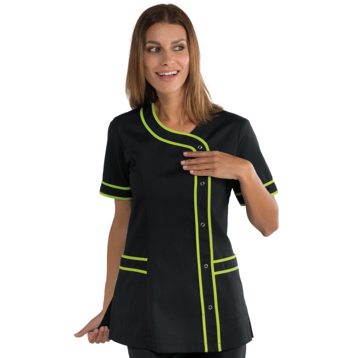 Casacca Brasilia nera e verde mela, 65% poliestere e 35% cotone
