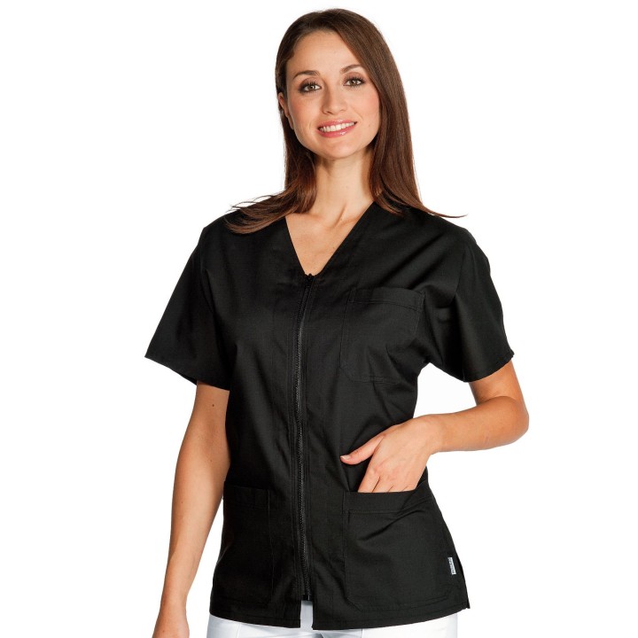 Casacca Milano unisex nera, 65% poliestere e 35% cotone