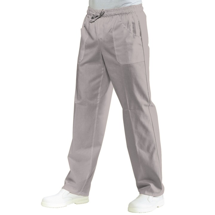 Pantalone con elastico grigio, 65% poliestere e 35% cotone