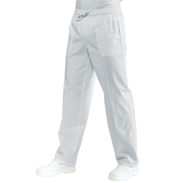 Pantalone con elastico bianco, 65% poliestere e 35% cotone