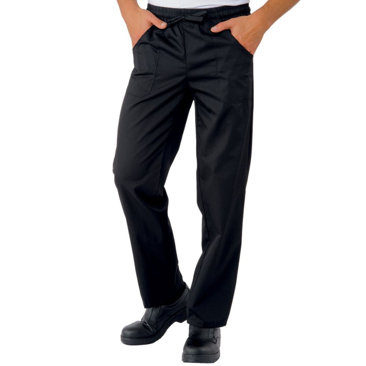 Pantalone con elastico nero, 65% poliestere e 35% cotone