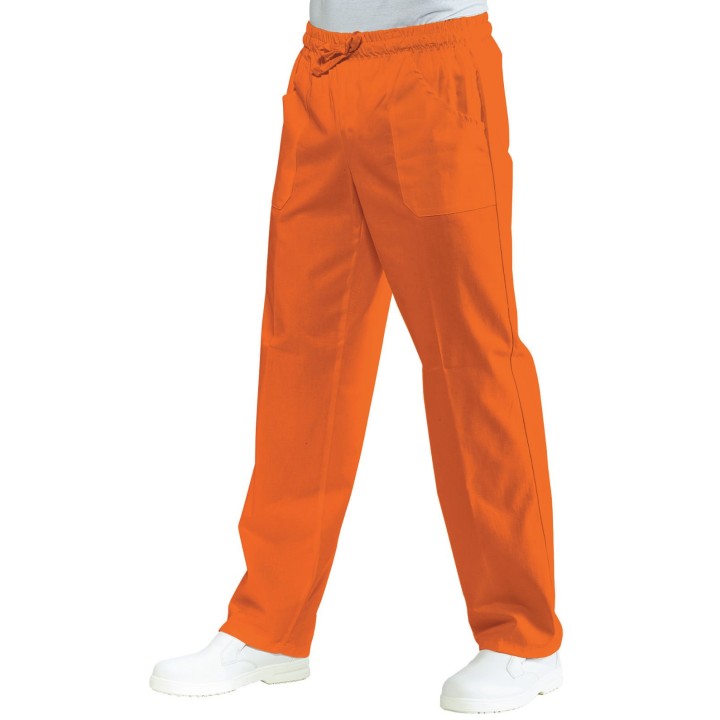Pantalone con elastico corallo, 65% poliestere e 35% cotone