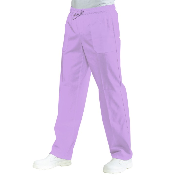 Pantalone con elastico lilla, 65% poliestere e 35% cotone