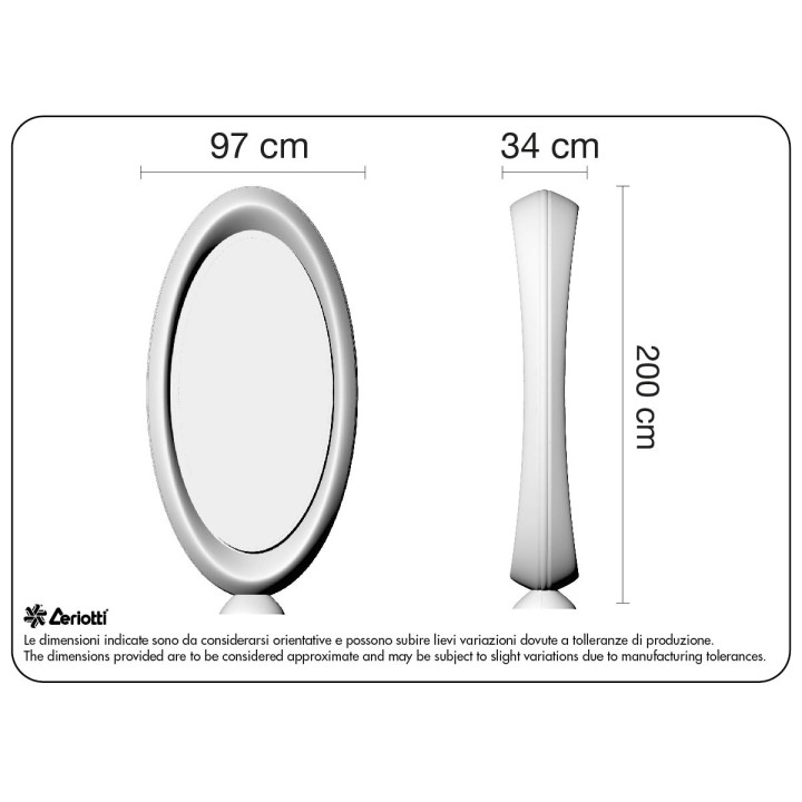 Specchiera Novas db - misure