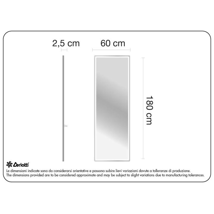 Specchiera Saturno - misure