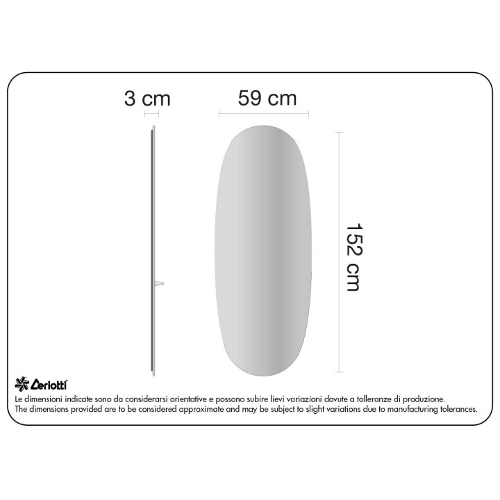 Specchiera Atena - misure
