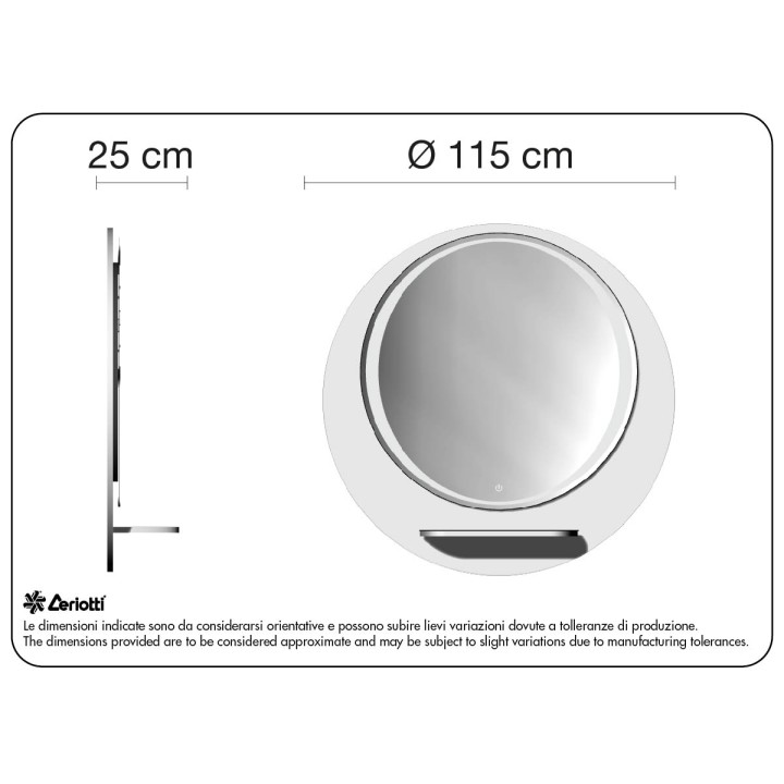 Specchiera da parete Round - misure