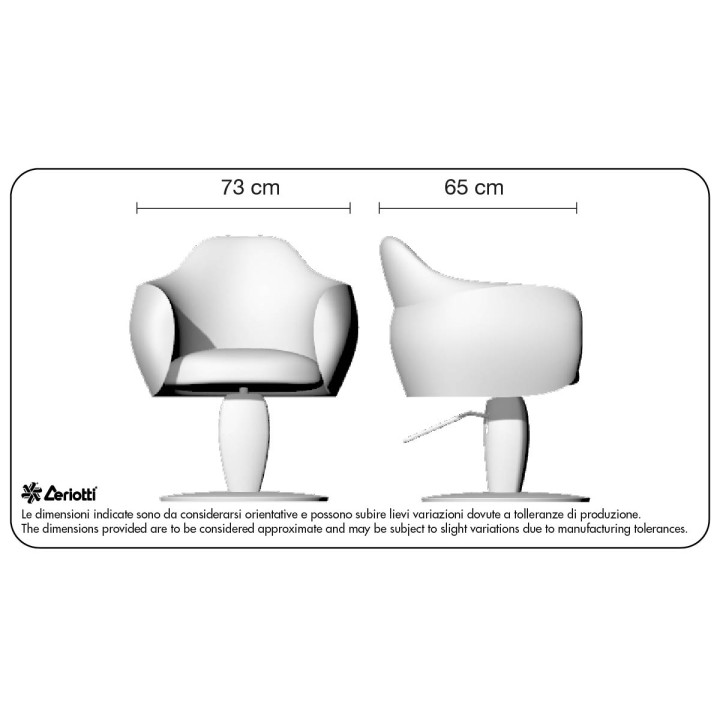 Poltroncina da lavoro Sfera - misure