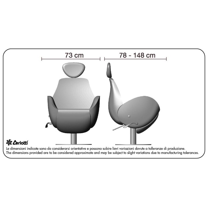 Poltroncina da lavoro Leidy Superior Recliner - misure