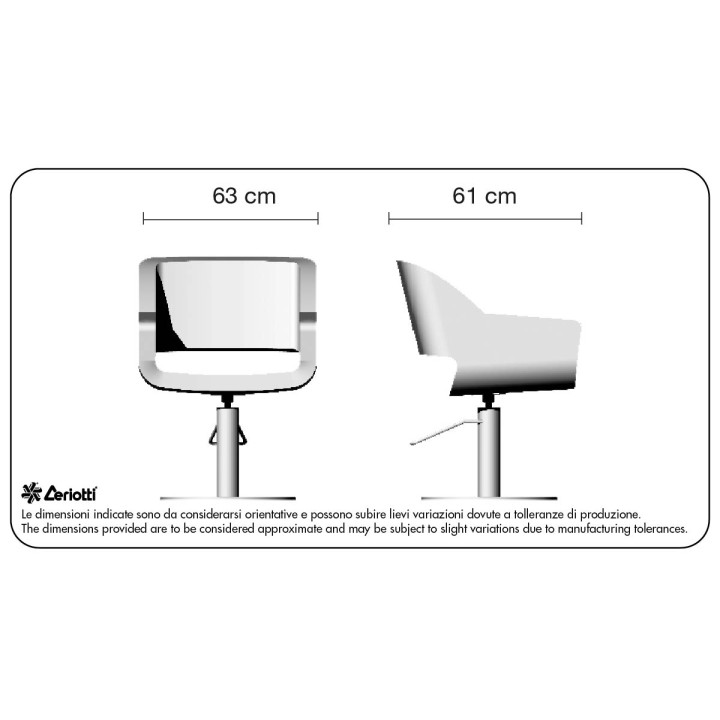 Poltroncina da lavoro Astrid - misure