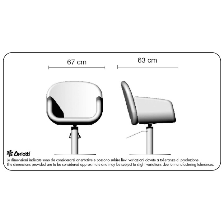 Poltroncina da lavoro Olivia Make-up - misure