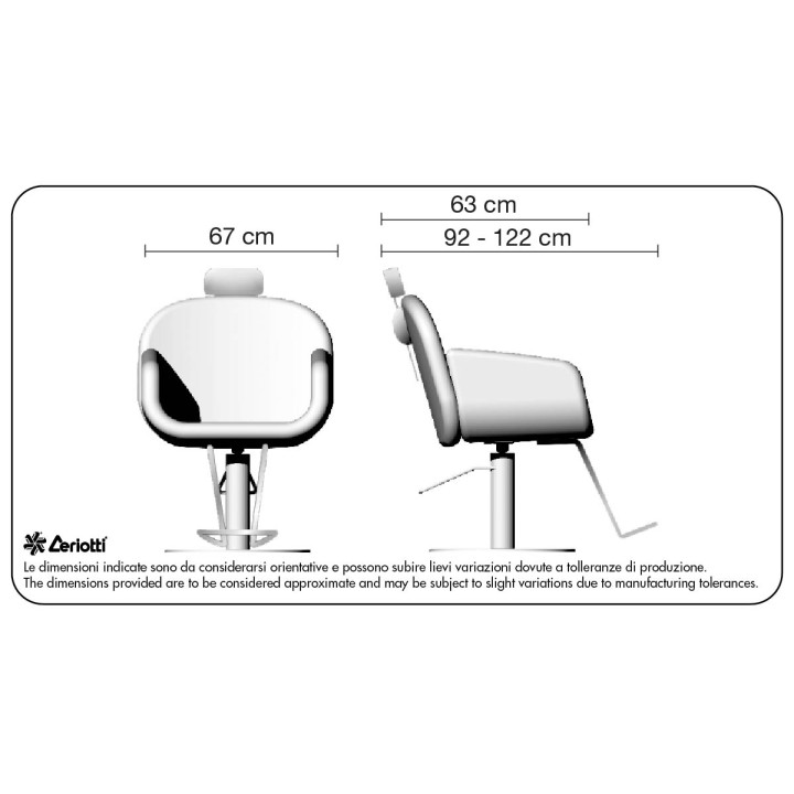 Poltroncina da lavoro Olivia Recliner - misure