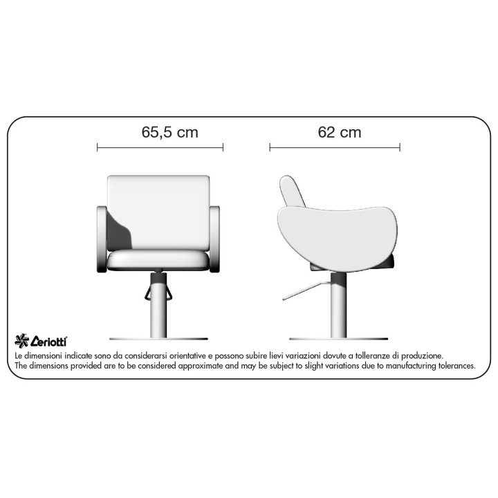 Poltroncina da lavoro Iside - misure